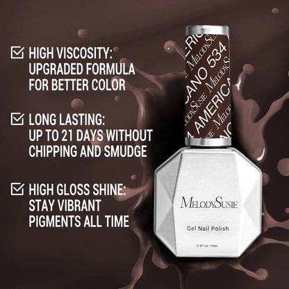 Melody Susie-534 Americano - TPO-Free Thick Nail Gel Polish(15ml)