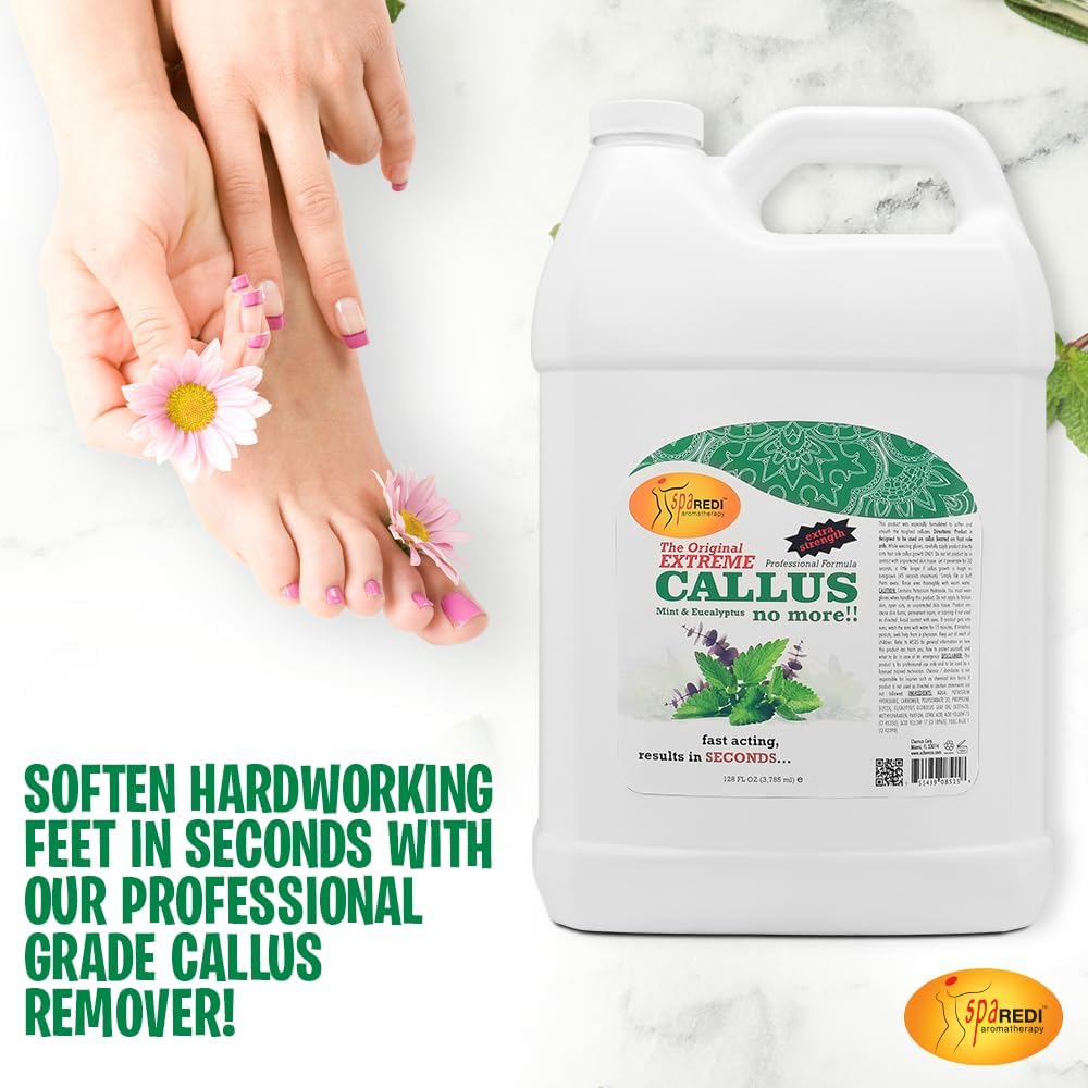 SPA REDI - Callus Remover for Feet Gel, Mint and Eucalyptus, 128 Oz
