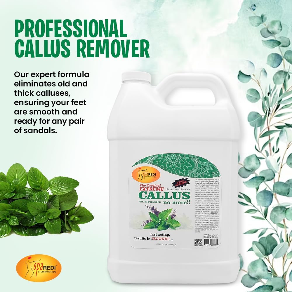 SPA REDI - Callus Remover for Feet Gel, Mint and Eucalyptus, 128 Oz