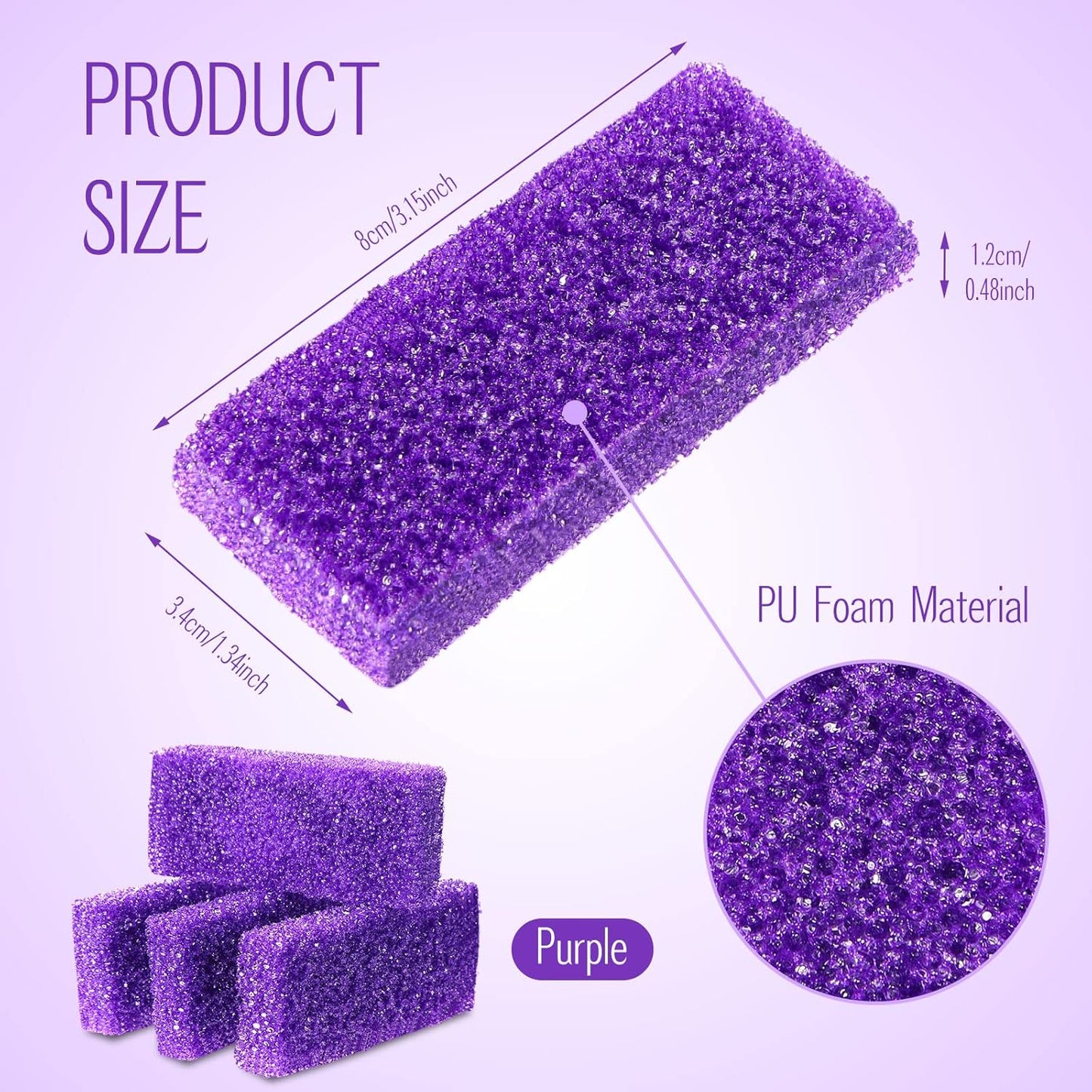 Pumice Stone Heel Cuticle Callus Remover Bath Spa (Purple) (40pcs)