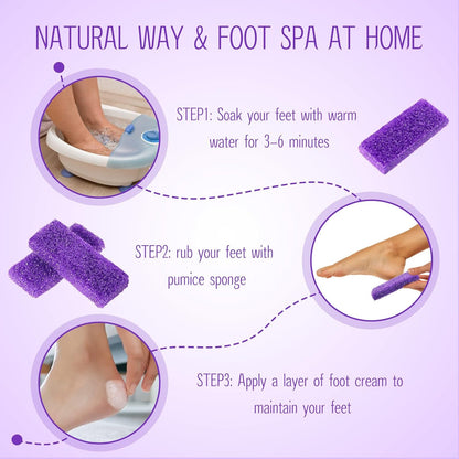 Pumice Stone Heel Cuticle Callus Remover Bath Spa (Purple) (40pcs)