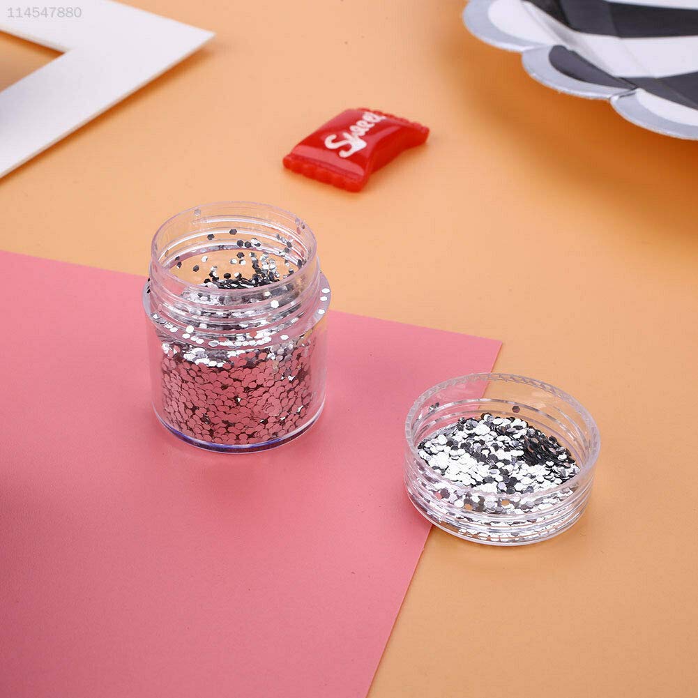 Glitter Silver Hexagonal Manicure Tools Gradient Color