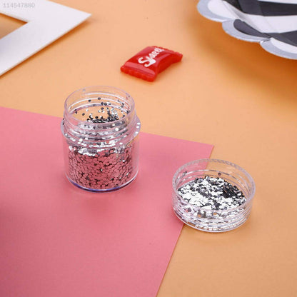 Glitter Silver Hexagonal Manicure Tools Gradient Color