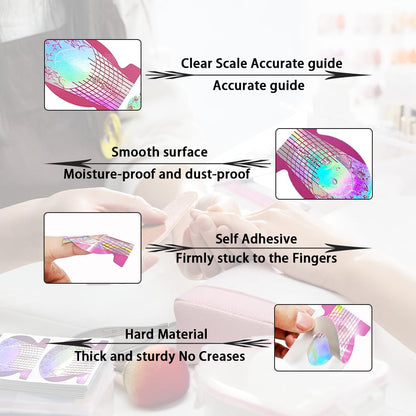 Nail Forms 500PCS Stickers Laser Pink Color