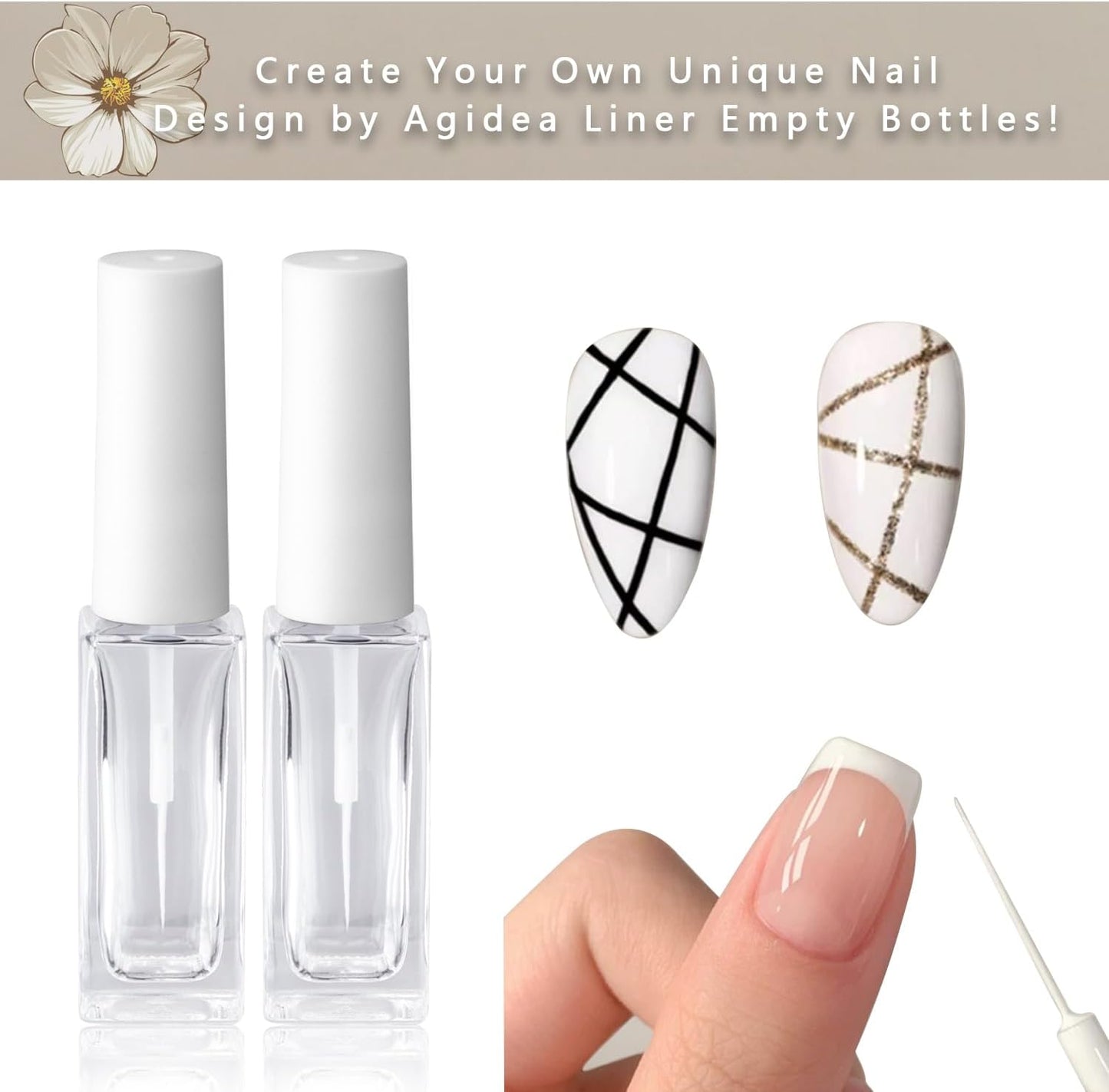 Nail Art Liner Empty Bottles 7ML(Not for Gel)(1pcs)