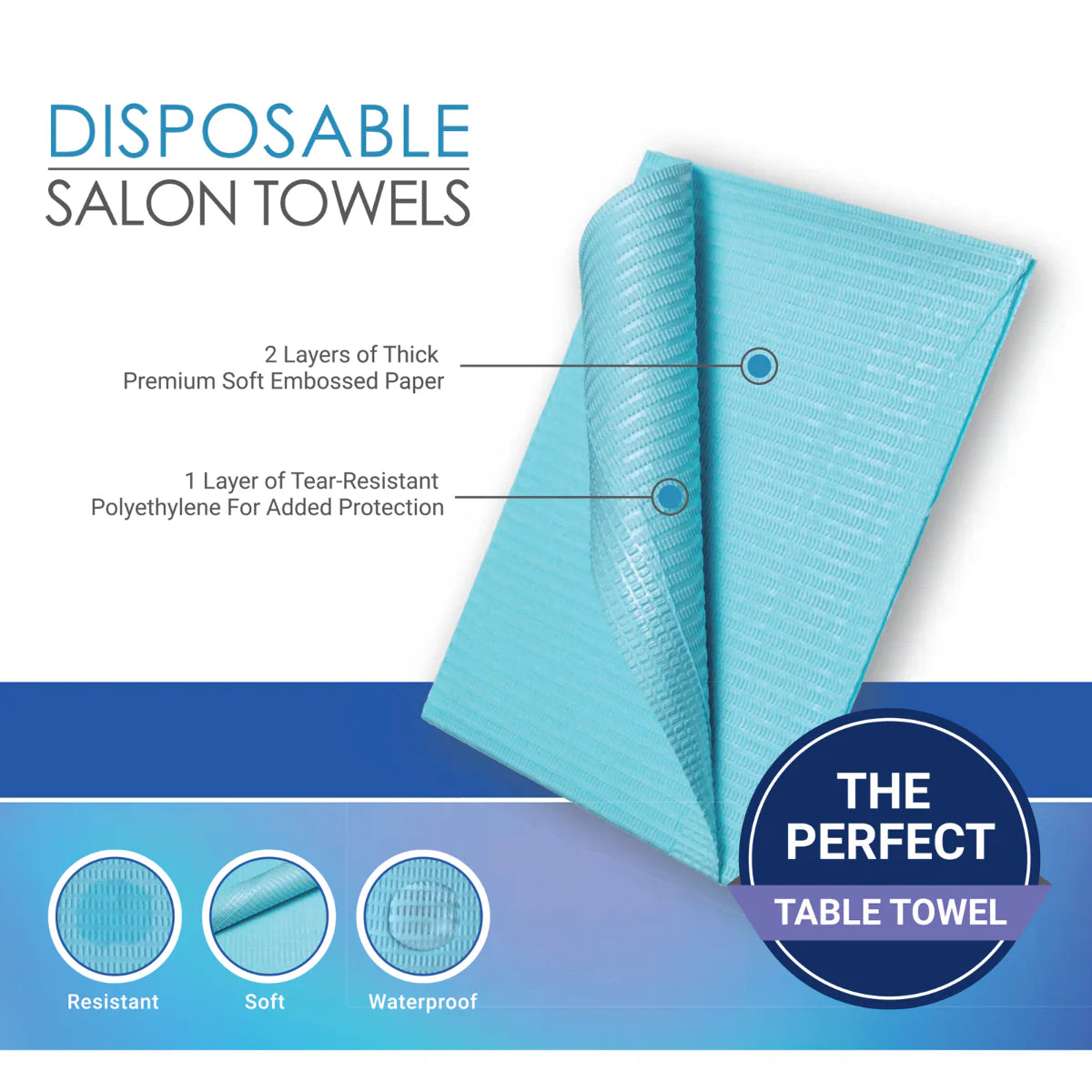 Americanails Disposable Salon Towels | Blue 60ct