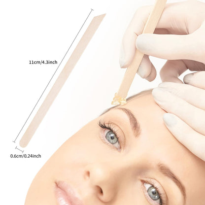 Wooden Wax Sticks Small Waxing Slanted & Round(50pcs)