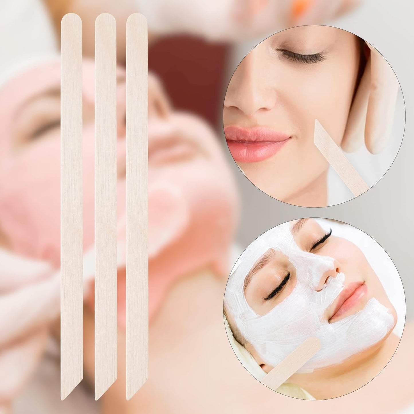 Wooden Wax Sticks Small Waxing Slanted & Round(50pcs)