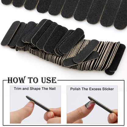 Mini Nail Files Bulk (Black) (8pcs)