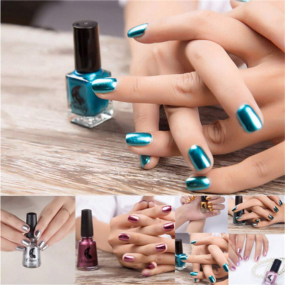 Mirror-Gel Polish Metallic Chrome Mirror Effect