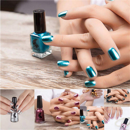 Mirror-Gel Polish Metallic Chrome Mirror Effect