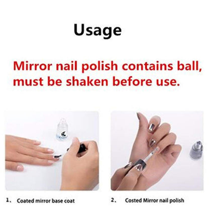 Mirror-Gel Polish Metallic Chrome Mirror Effect