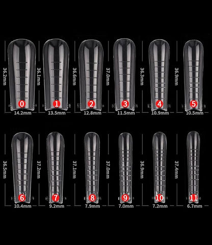 Coffin Gel Dual Nail Forms 120 Pcs