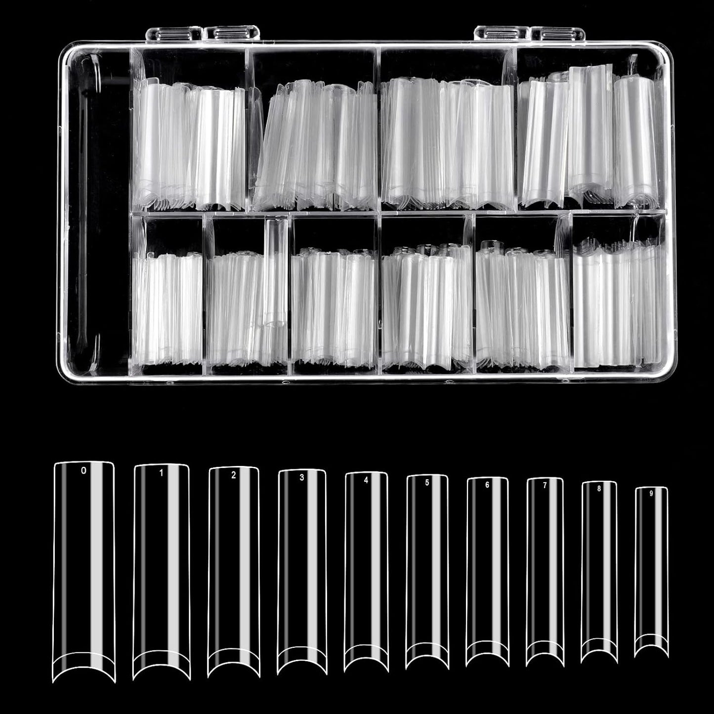 No C Curve Nail Tips -Extra Long Clear 240pcs