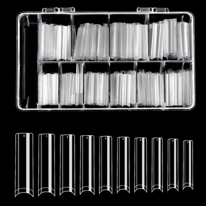 No C Curve Nail Tips -Extra Long Clear 240pcs