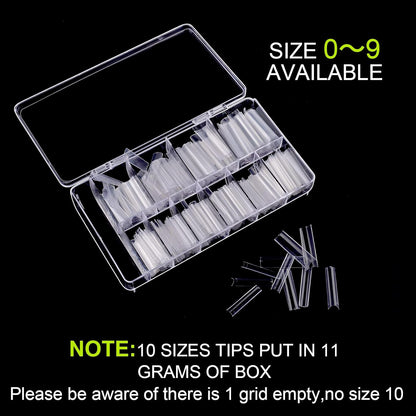 No C Curve Nail Tips -Extra Long Clear 240pcs