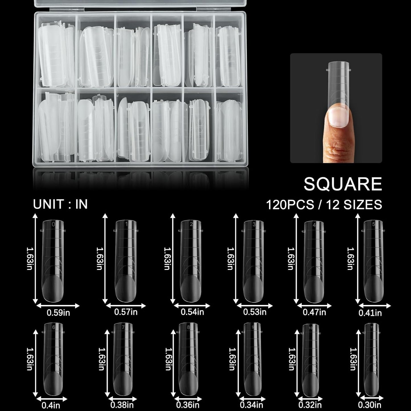 Dual Nail Forms Square 120 Pcs