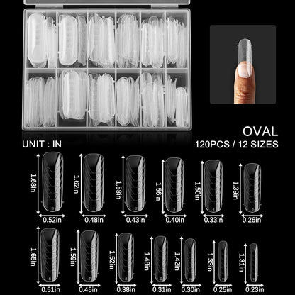 Dual Nail Forms Flat Oval 120Pcs