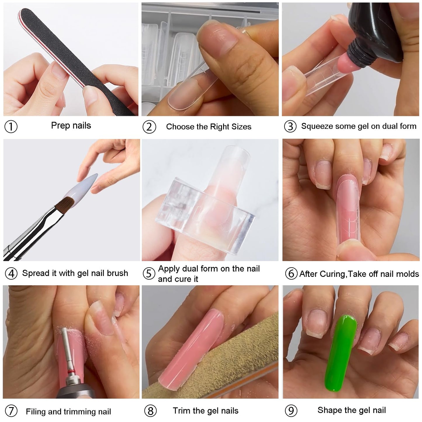 Dual Nail Forms Flat Oval 120Pcs