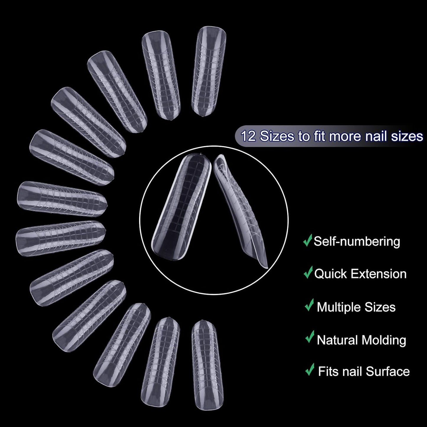 Dual Forms Full Cover Nail Tips 120Pcs