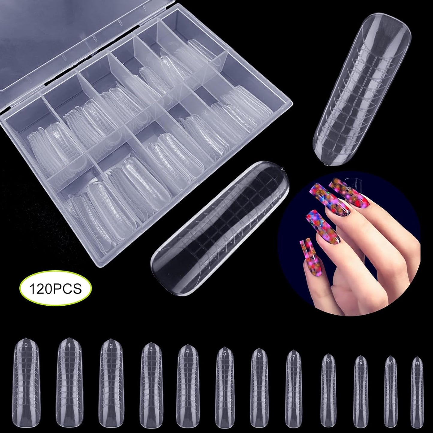 Dual Forms Full Cover Nail Tips 120Pcs