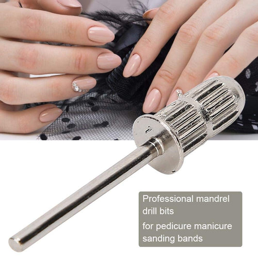 Silver Mandrel Bit Easy-Off Nail Sanding Band Mandrel Shanks Electric Drill Manicure Machine Accessory for Nail Drill Nail File Bit (Sliver) 5pcs (1/8 size)