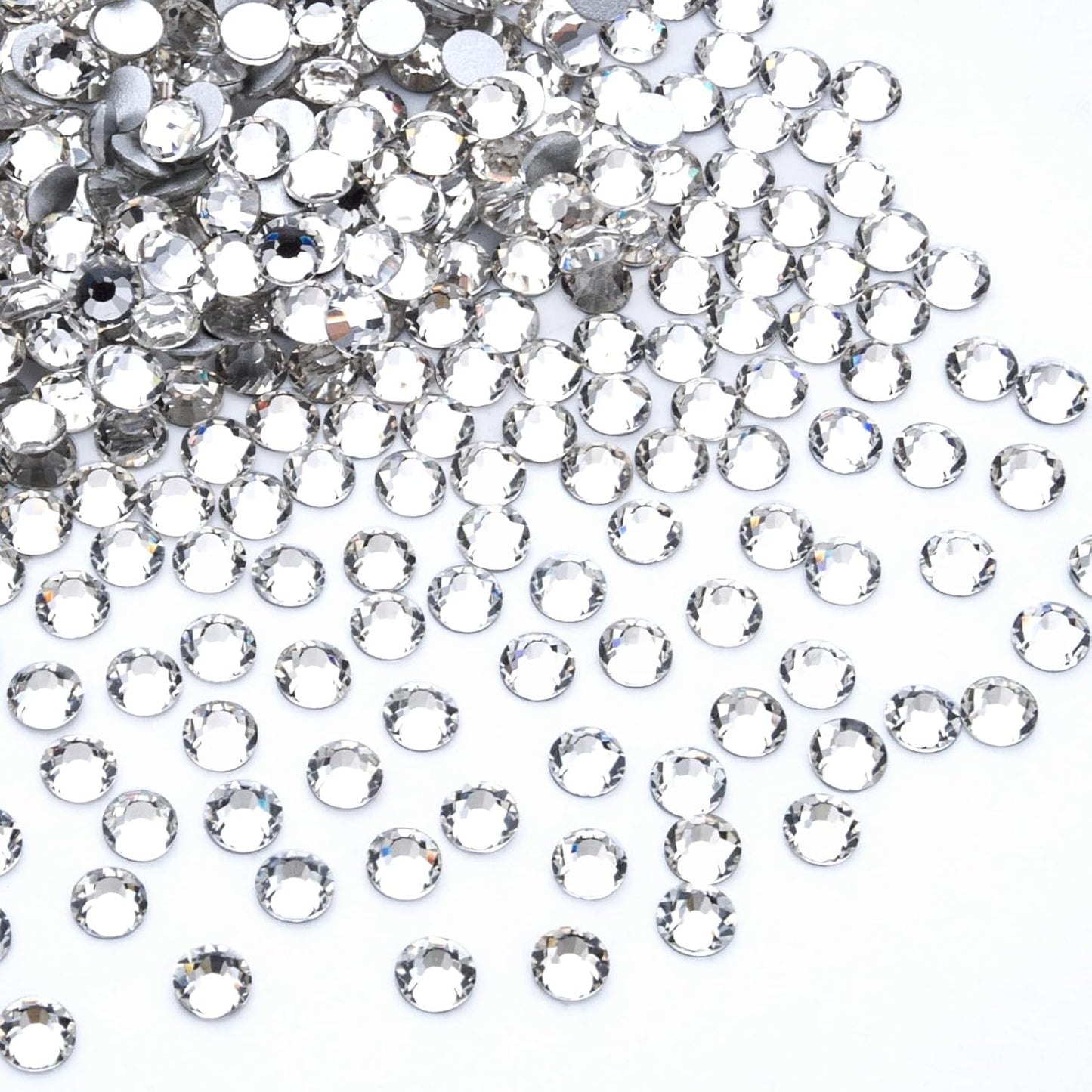 White Crystal Rhinestones,Glass Flatback Rhinestones Gemstones for Nail Face Makeup Art Crafts Clothes Decoration -(SS20,4.8mm,White) 1440Pcs
