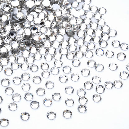 White Crystal Rhinestones,Glass Flatback Rhinestones Gemstones for Nail Face Makeup Art Crafts Clothes Decoration -(SS20,4.8mm,White) 1440Pcs