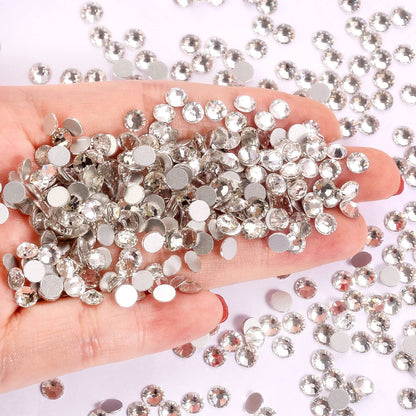 White Crystal Rhinestones,Glass Flatback Rhinestones Gemstones for Nail Face Makeup Art Crafts Clothes Decoration -(SS20,4.8mm,White) 1440Pcs