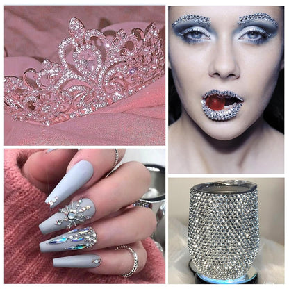 White Crystal Rhinestones,Glass Flatback Rhinestones Gemstones for Nail Face Makeup Art Crafts Clothes Decoration -(SS20,4.8mm,White) 1440Pcs