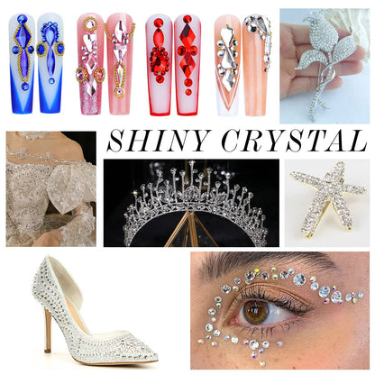 White Crystal Rhinestones,Glass Flatback Rhinestones Gemstones for Nail Face Makeup Art Crafts Clothes Decoration -(SS20,4.8mm,White) 1440Pcs