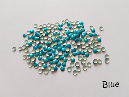 Nail Art Beads 0.02" Mini Metal 3D Caviar Nails Beads Circle,Square Bead with Curve back for Nail Art DIY Craft Decoration, Blue,Green,Purple,Pink
