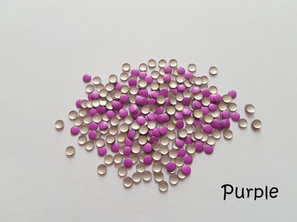Nail Art Beads 0.02" Mini Metal 3D Caviar Nails Beads Circle,Square Bead with Curve back for Nail Art DIY Craft Decoration, Blue,Green,Purple,Pink