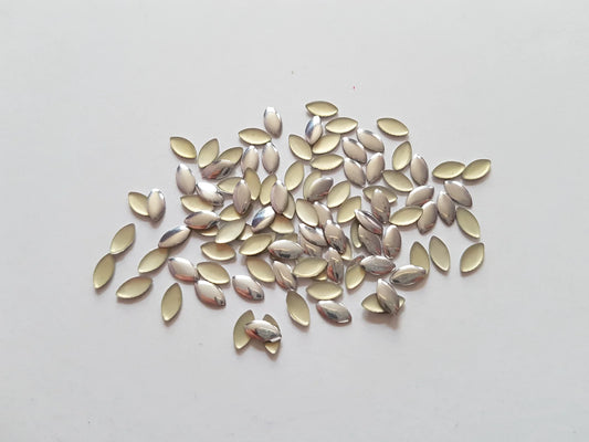 Metal Decoration Studs - Nail Art/Crafts - 6mm - Oval - Rainbow (100pcs)