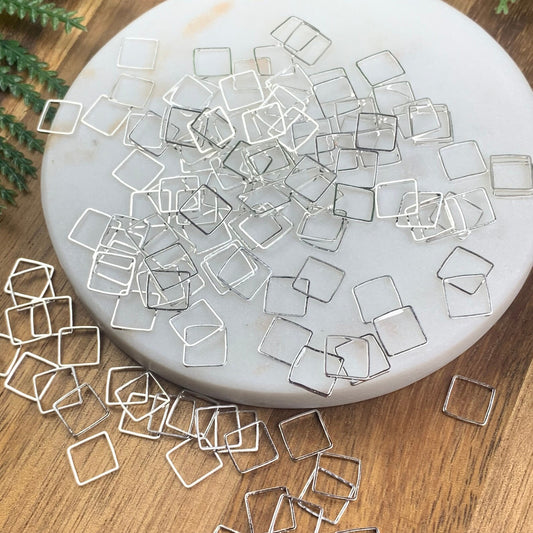 Silver Brass Squares for Nail Decorations