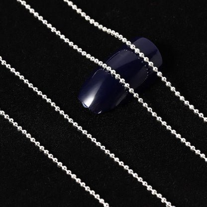 Gold & Silver Nail Art Metal Chain Bead Micro Nail Line Acrylic Tips DIY Decoration Nail Charms for Nails Metal Ball Chains Caviar Beads for Nails Beads Chains Accessories 1pcs