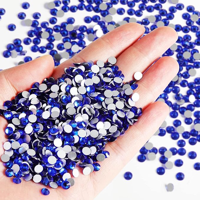 Beadsland Flatback Rhinestones Bulk, Royal Blue Rhinestones for Nails Crafts Clothes DIY Decoration, Sapphire,