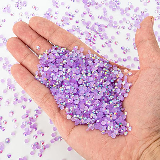 Purple AB Resin Flatback Rhinestone, 5 mm Jelly Resin Non-hotfix Rhinestones Larger Quantity Wholesale for Crafts DIY Design, Tumblers, Clothes, Makeup, Nail Art