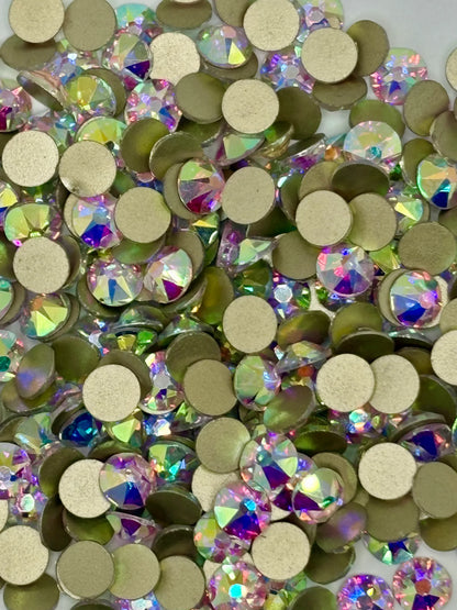 Mixed Rhinestone Flat Back 50pcs Rainbow/White