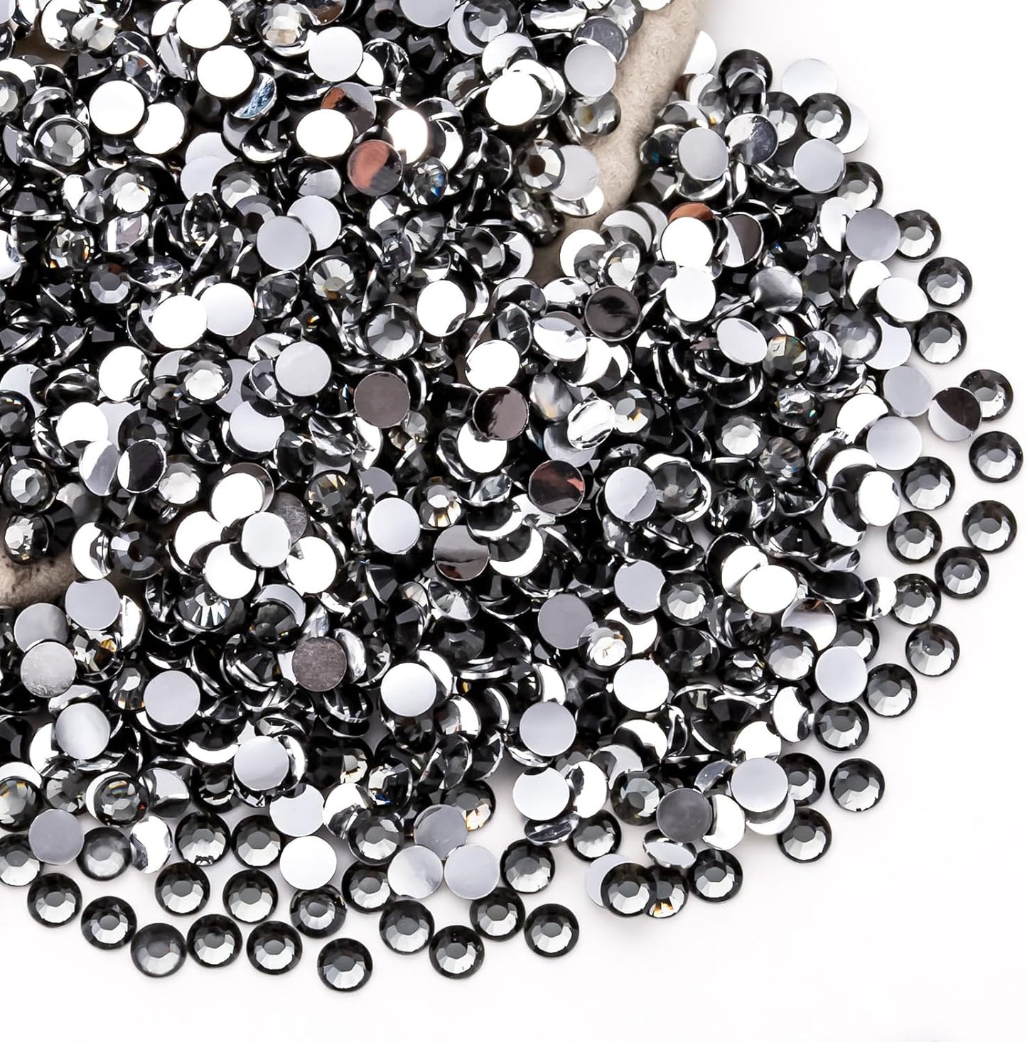 Grey Rhinestones Bulk, 1440PCS Flat Back Round Jelly AB Rhinestones Non-Hotfix Crystal Gems Wholesale for Crafts Makeup Nails Face Tumblers Clothes Shoes Handmade Decoration 4mm