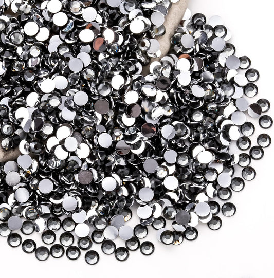 Grey Rhinestones Bulk, 1440PCS Flat Back Round Jelly AB Rhinestones Non-Hotfix Crystal Gems Wholesale for Crafts Makeup Nails Face Tumblers Clothes Shoes Handmade Decoration 4mm
