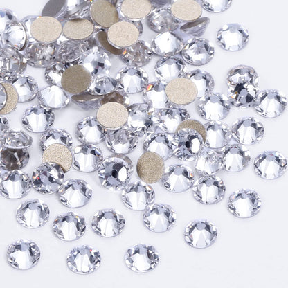 Rhinestones 16 Cut Non Hotfix Flatback Rhinestones for Crafts Glass Nail Rhinestones Nail Gems Crystals Rhinestones for Makeup Bags Shoes Decoration DIY(SS12,1440pcs,Clear)