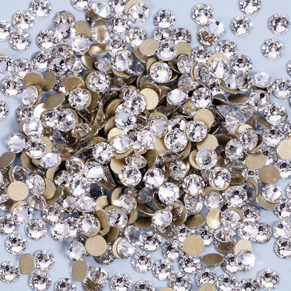 Rhinestones 16 Cut Non Hotfix Flatback Rhinestones for Crafts Glass Nail Rhinestones Nail Gems Crystals Rhinestones for Makeup Bags Shoes Decoration DIY(SS12,1440pcs,Clear)