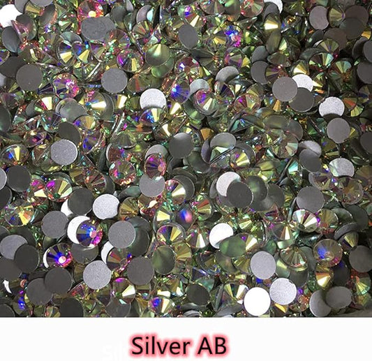 Diamond Shiny Crystal Diamond Rhinestone Glass Flat Bottom for Manicure,AB /Beads,Rhinestone Diamonds for Bead Art 1440pcs