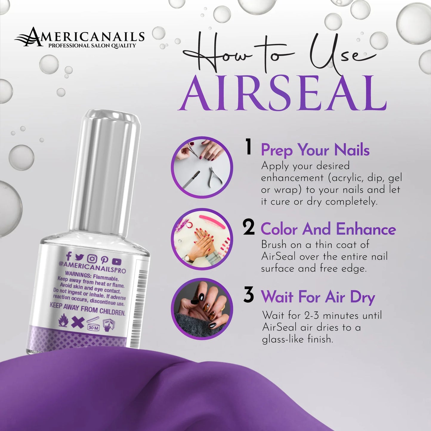 Americanails-AirSeal Air Dry Acrylic Sealer .5oz
