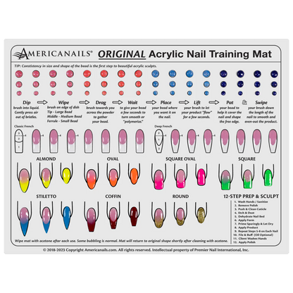Americanails-Silicone Acrylic Application Nail Tech Training Mat