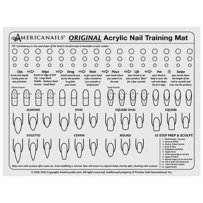 Americanails-Silicone Acrylic Application Nail Tech Training Mat