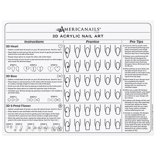 Americanails-Silicone 3D Acrylic Nail Art Training Mat