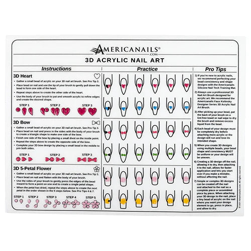 Americanails-Silicone 3D Acrylic Nail Art Training Mat