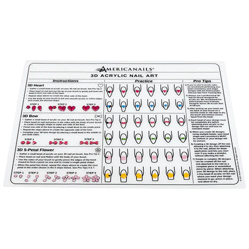Americanails-Silicone 3D Acrylic Nail Art Training Mat
